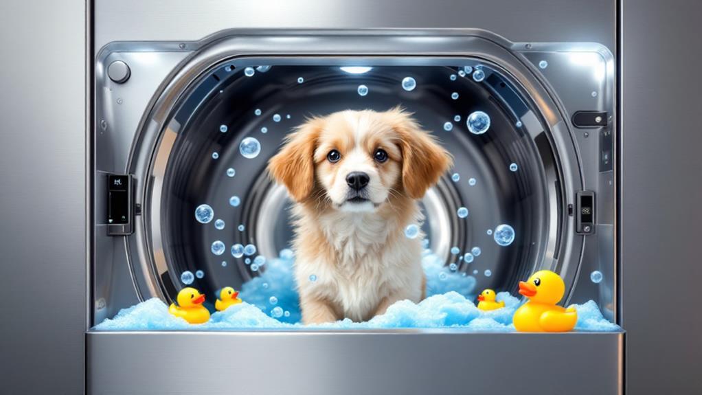 preparing dog washing station