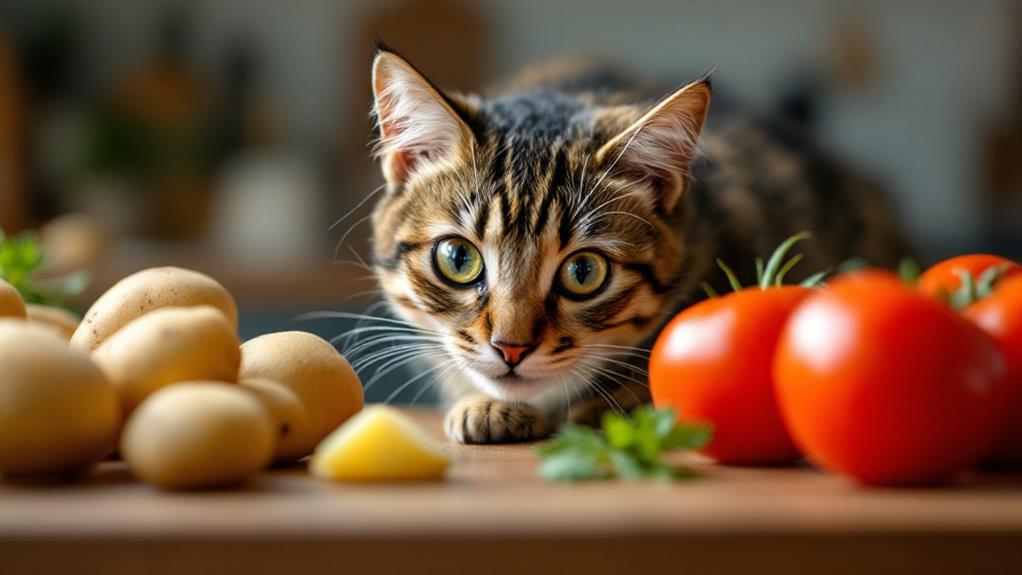 raw potatoes and tomatoes