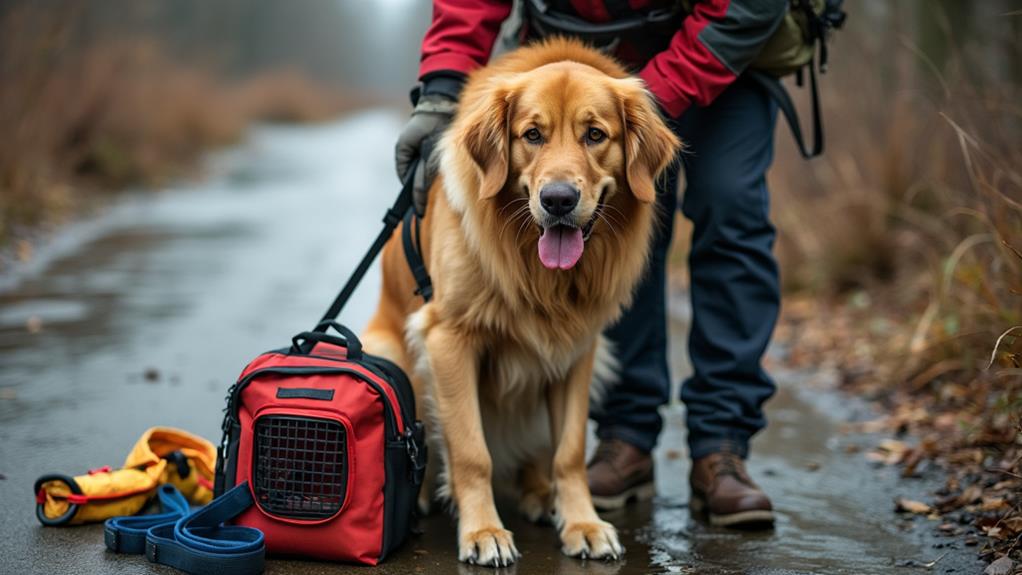 evacuating large dogs safely