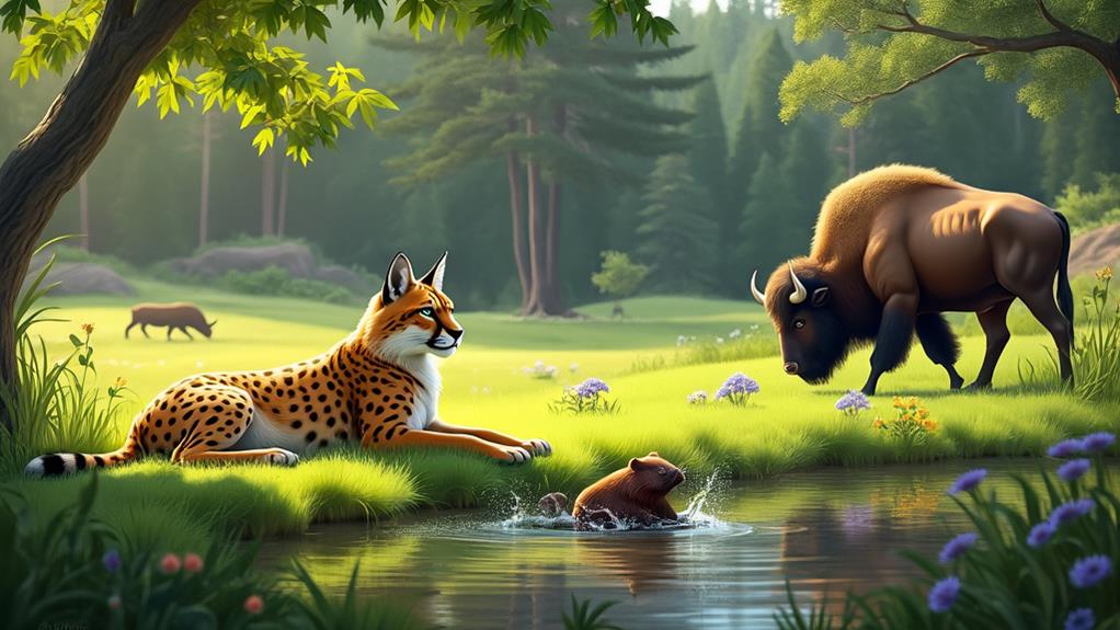 diverse terrestrial wildlife species