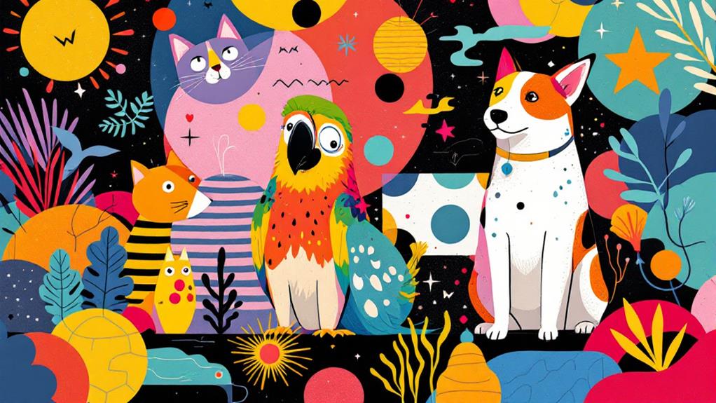 animal icons in pop art