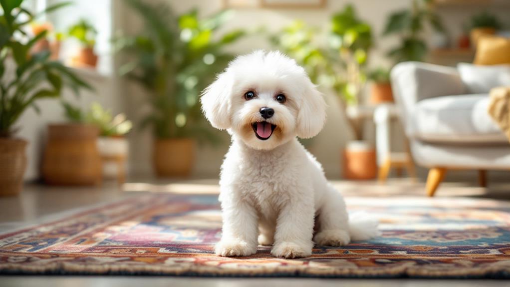 fluffy cheerful small dog