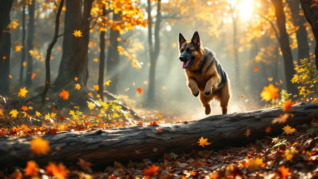 exploring with german shepherds