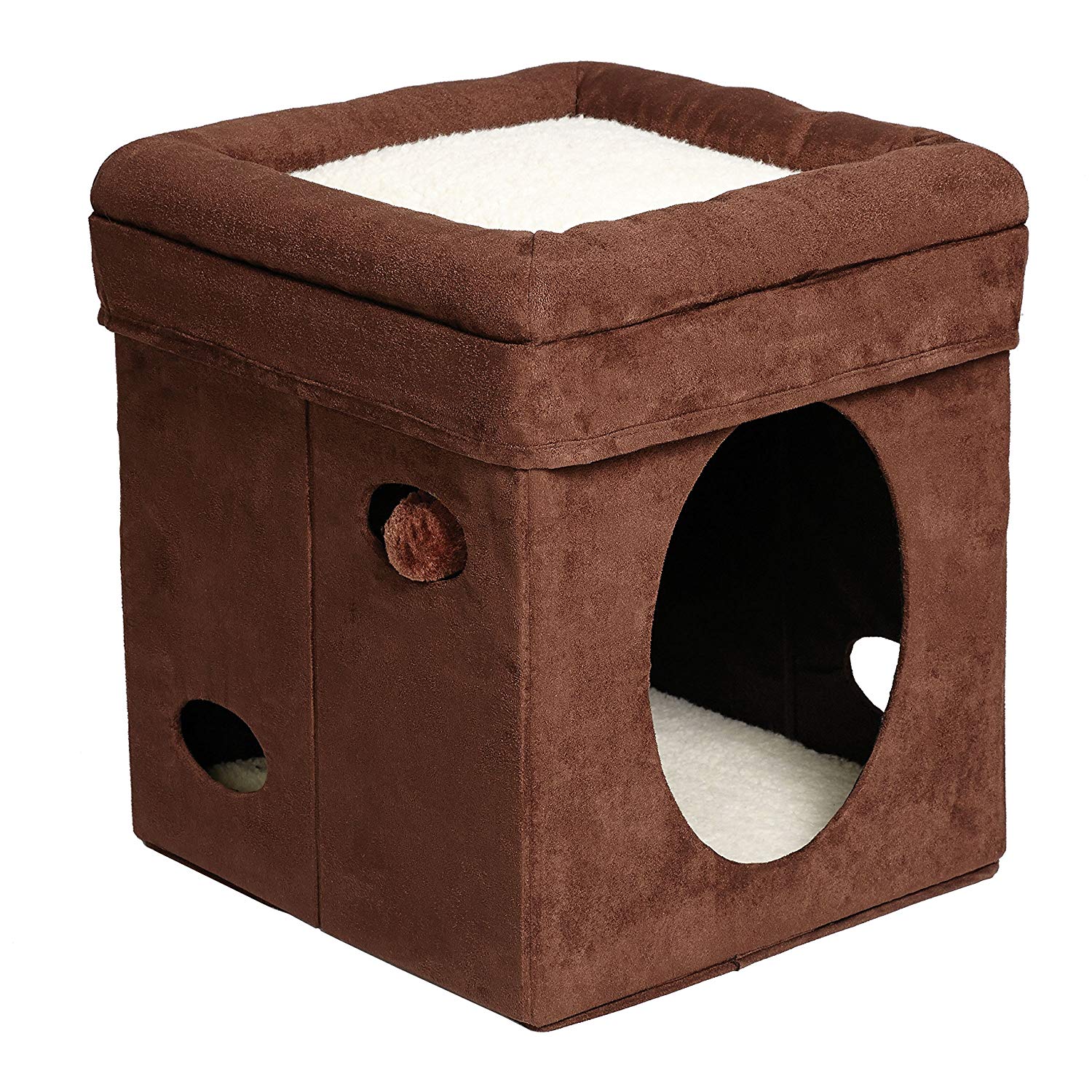 MidWest-Homes-for-Pets-Curious-Cat-Cube-Brown-Suede