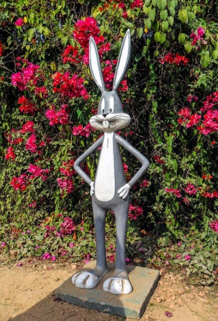 Statue evoking Bugs Bunny at Butterfly Park Bangladesh