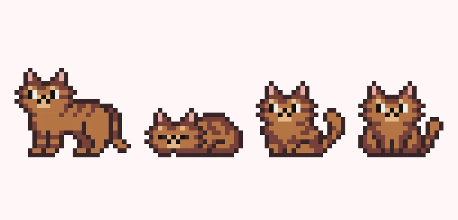 pixel art cats